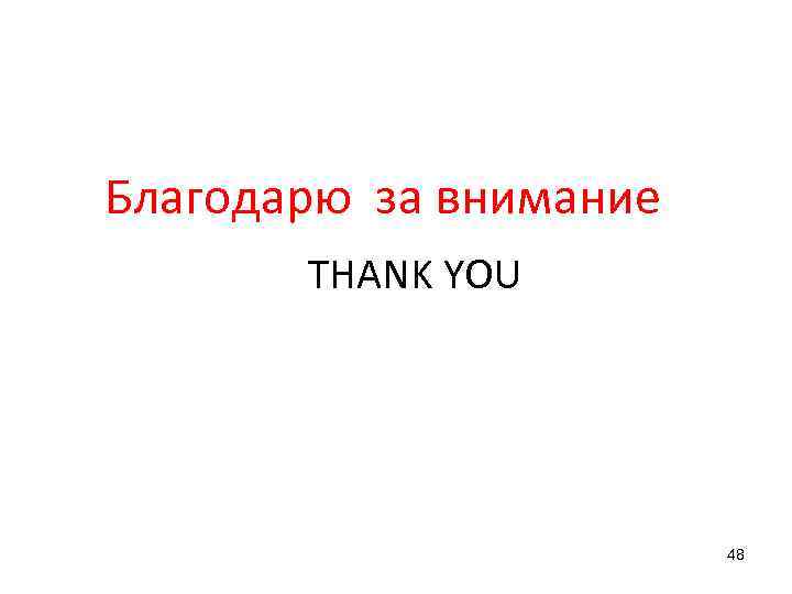 Благодарю за внимание THANK YOU 48 