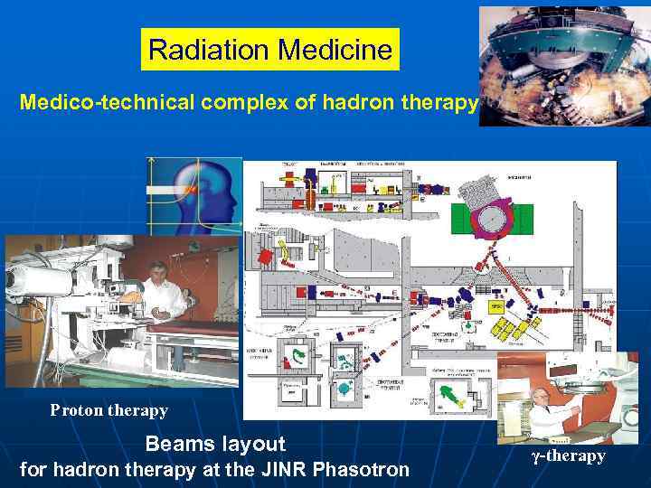 Radiation Medicine Medico-technical complex of hadron therapy Proton therapy Beams layout for hadron therapy