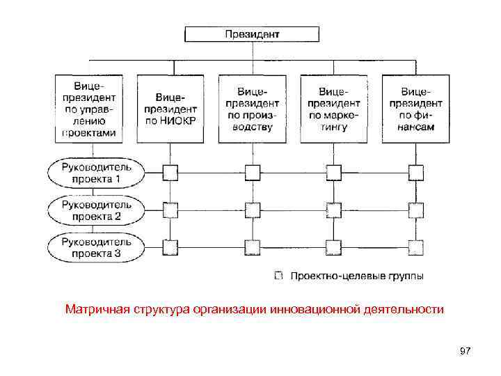 Матричная структура организации инновационной деятельности 97 