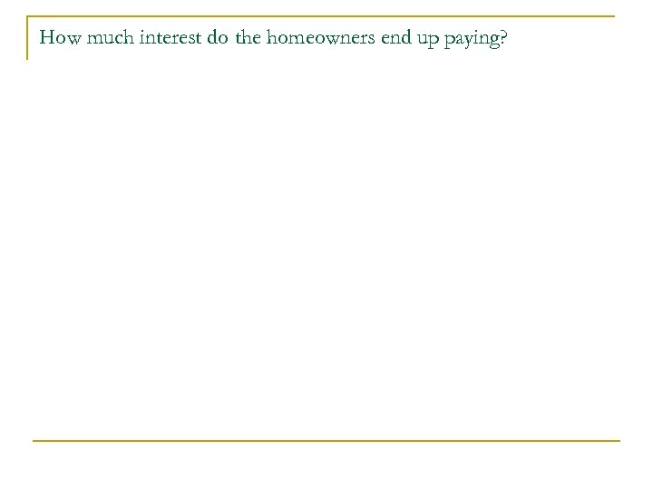 How much interest do the homeowners end up paying? 