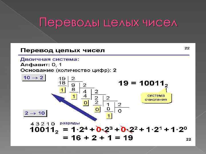 Переводы целых чисел 