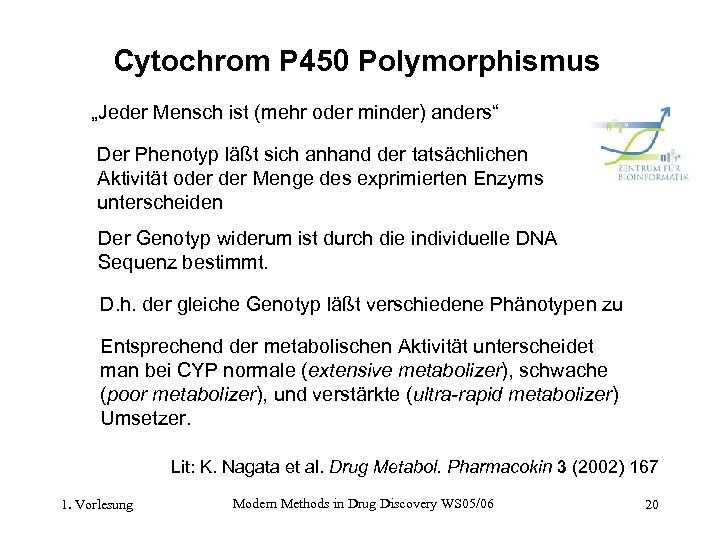 Cytochrom P 450 Polymorphismus „Jeder Mensch ist (mehr oder minder) anders“ Der Phenotyp läßt