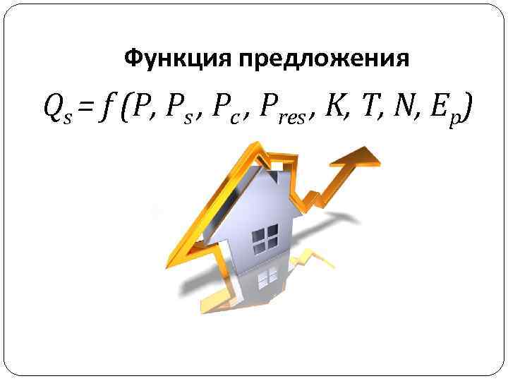 Функция предложения Qs = f (P, Ps , Pc , Pres , K, T,