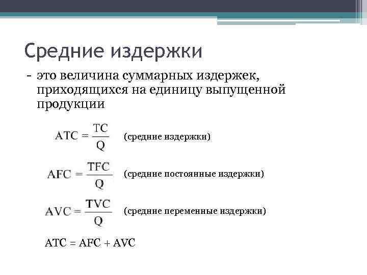 Издержки производства единицы продукции