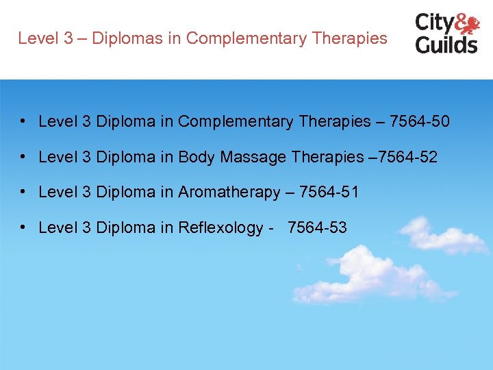 Level 3 – Diplomas in Complementary Therapies • Level 3 Diploma in Complementary Therapies