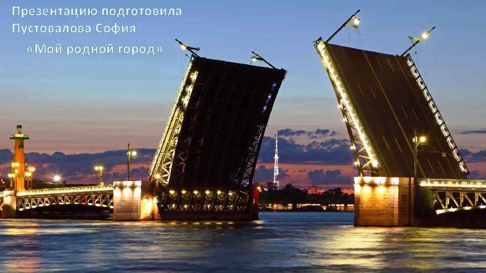 Презентацию подготовила Пустовалова София «Мой родной город» 