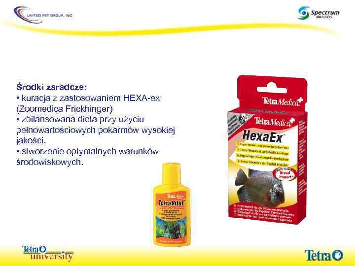 Środki zaradcze: • kuracja z zastosowaniem HEXA-ex (Zoomedica Frickhinger) • zbilansowana dieta przy użyciu