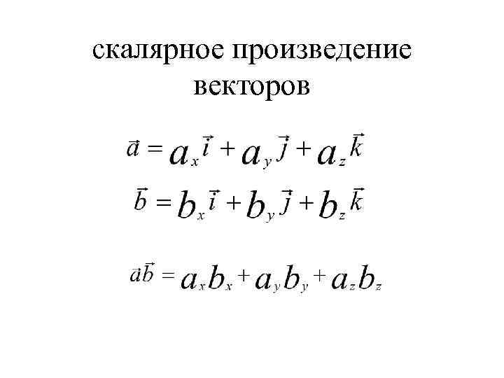 скалярное произведение векторов 