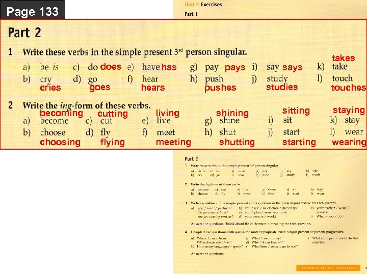 Page 133 does cries goes becoming cutting choosing flying has hears living meeting pays