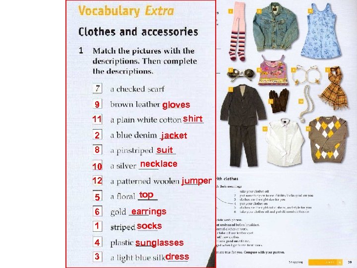 9 gloves shirt 11 2 jacket 8 10 suit necklace jumper 12 5 top