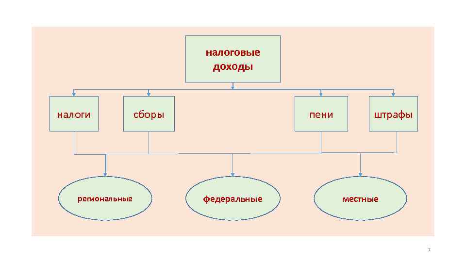 налоговые доходы налоги региональные сборы пени федеральные штрафы местные 7 