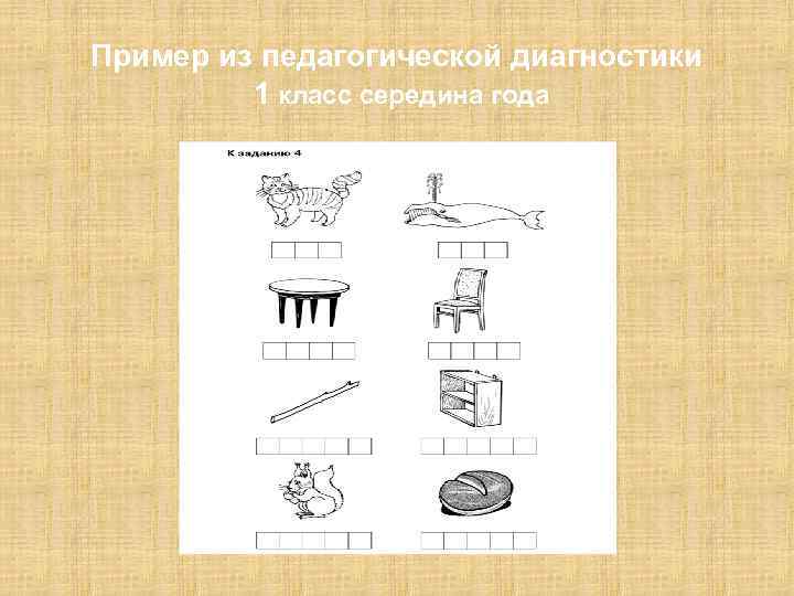 Пример из педагогической диагностики 1 класс середина года 