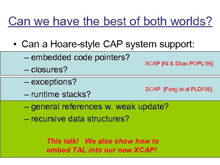 Can we have the best of both worlds? • Can a Hoare-style CAP system