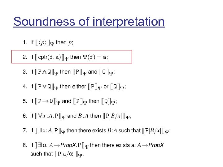 Soundness of interpretation 