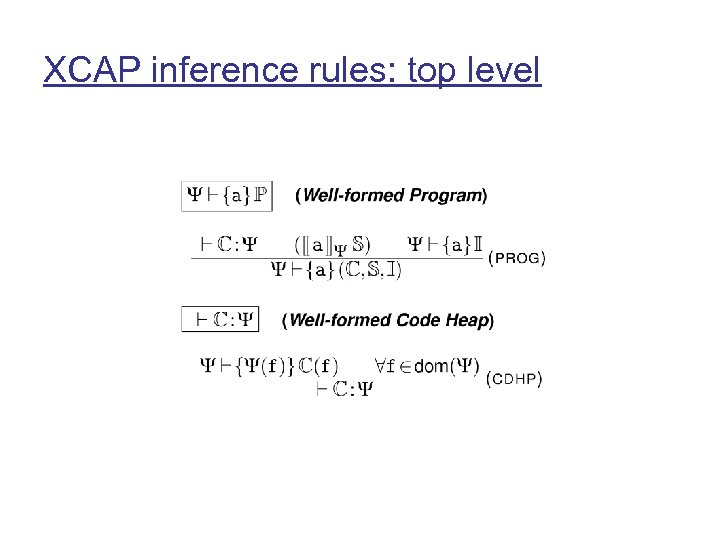 XCAP inference rules: top level 