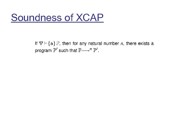 Soundness of XCAP 