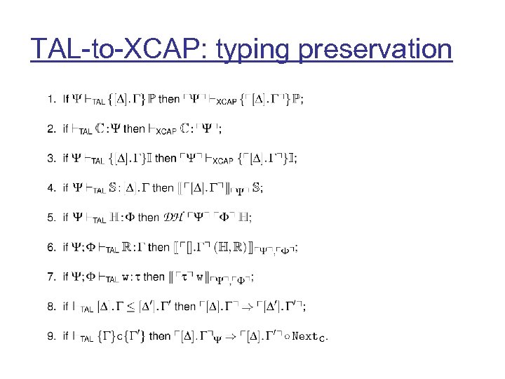 TAL-to-XCAP: typing preservation 