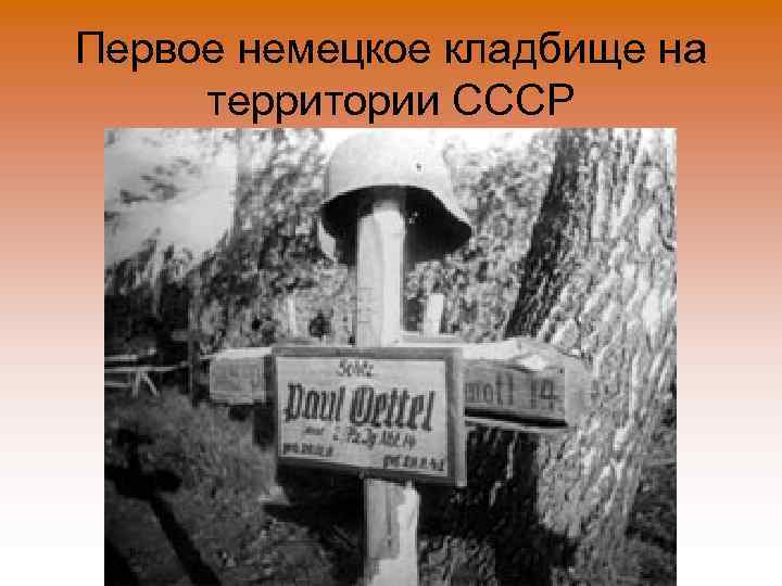 Первое немецкое кладбище на территории СССР 