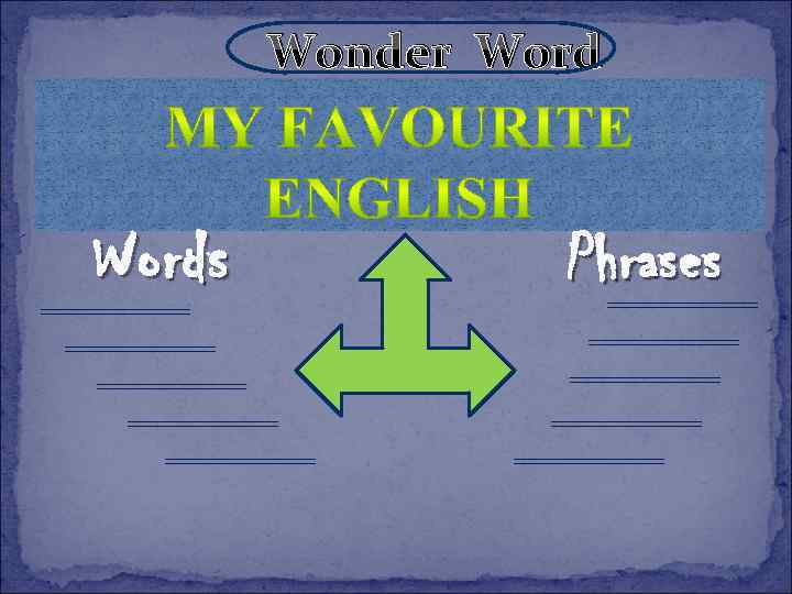 Wonder Words Phrases 