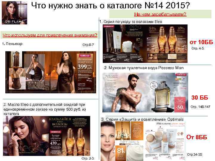 Что нужно знать о каталоге № 14 2015? На чем зарабатываем? 1. Серия по