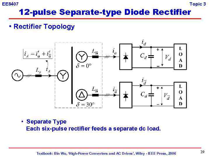 EE 8407 Topic 3 12 -pulse Separate-type Diode Rectifier • Rectifier Topology • Separate