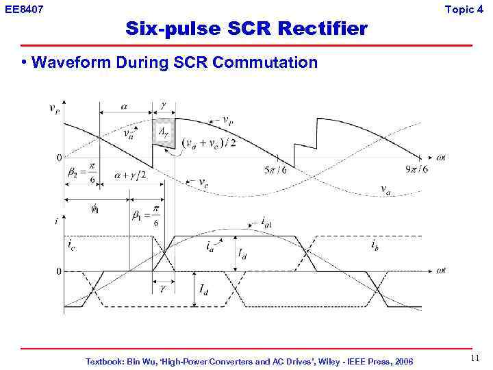 EE 8407 Six-pulse SCR Rectifier Topic 4 • Waveform During SCR Commutation Textbook: Bin