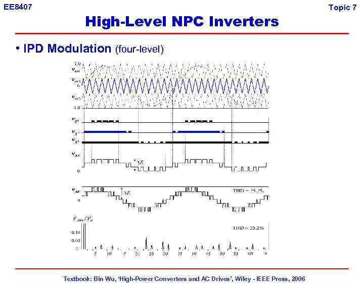 EE 8407 High-Level NPC Inverters • IPD Modulation (four-level) Textbook: Bin Wu, ‘High-Power Converters