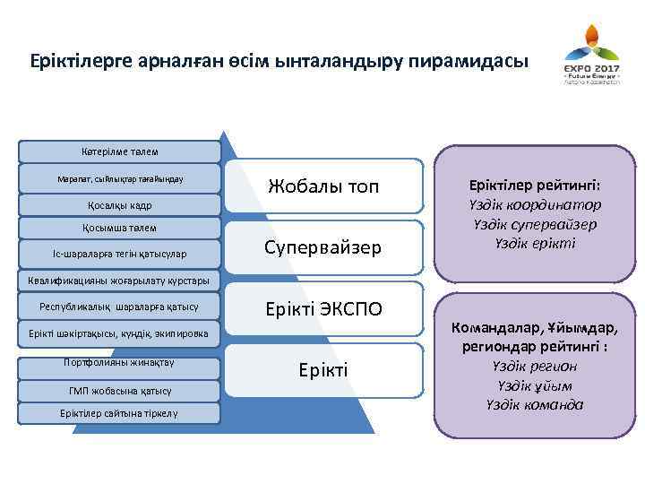 Еріктілерге арналған өсім ынталандыру пирамидасы Көтерілме төлем Марапат, сыйлықтар тағайындау Жобалы топ Қосалқы кадр