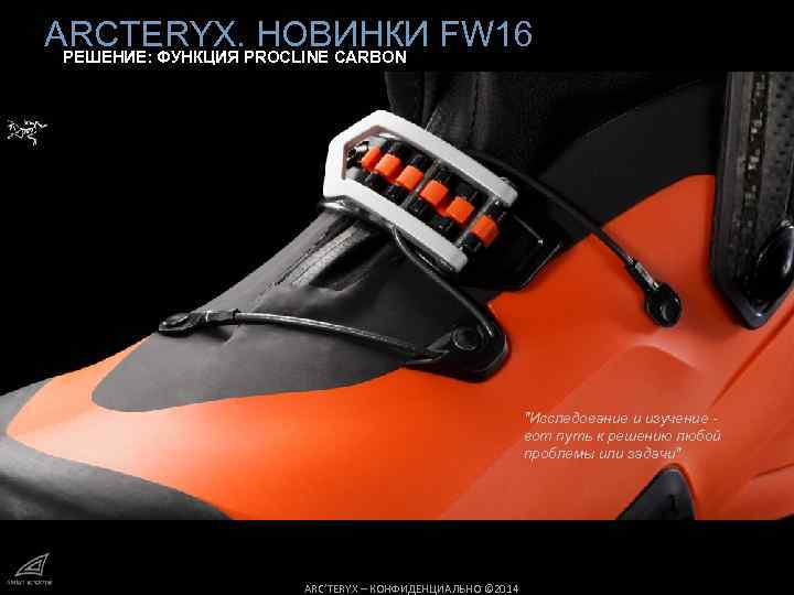 АRCTERYX. НОВИНКИ FW 16 РЕШЕНИЕ: ФУНКЦИЯ PROCLINE CARBON 