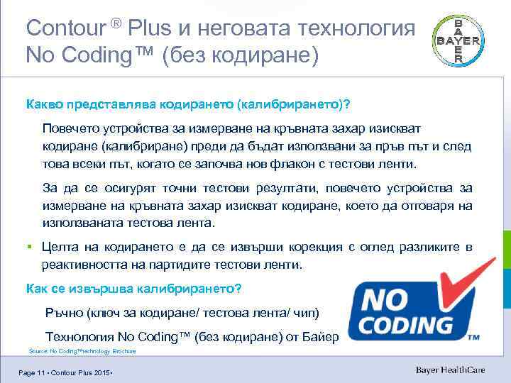 Contour ® Plus и неговата технология No Coding™ (без кодиране) Какво представлява кодирането (калибрирането)?