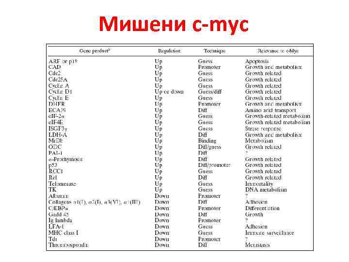 Мишени c-myc 