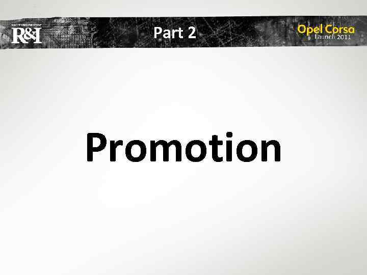 Part 2 Promotion 