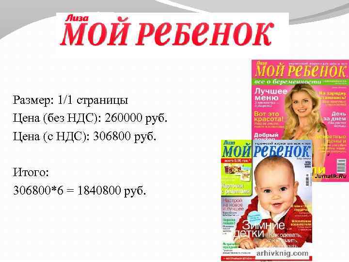 Размер: 1/1 страницы Цена (без НДС): 260000 руб. Цена (с НДС): 306800 руб. Итого: