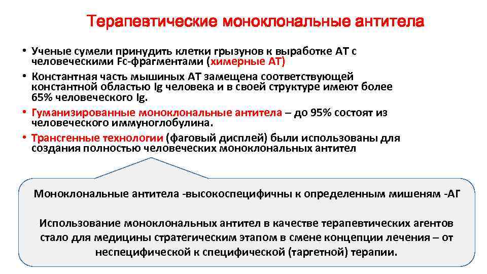 Терапевтические моноклональные антитела • Ученые сумели принудить клетки грызунов к выработке АТ с человеческими