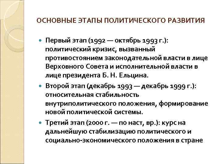 Россия на пути реформ 1991 2000 гг презентация