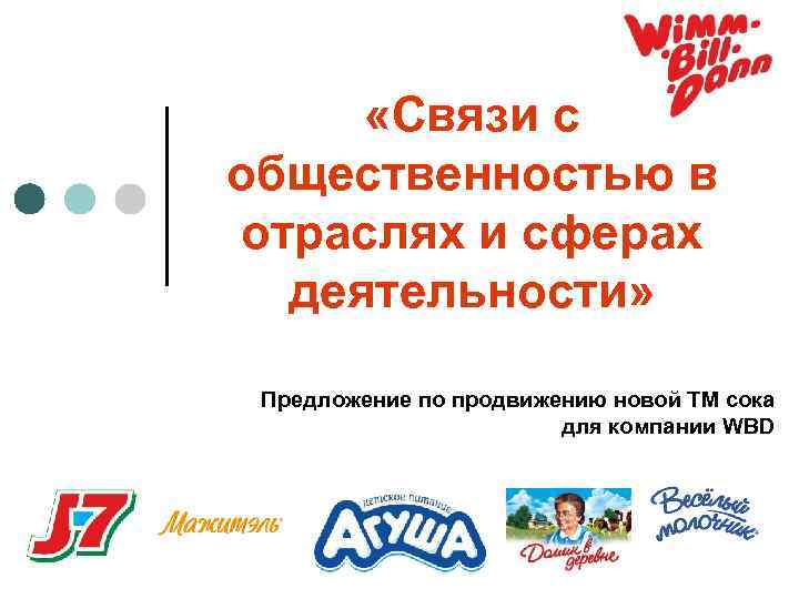  «Связи с общественностью в отраслях и сферах деятельности» Предложение по продвижению новой ТМ