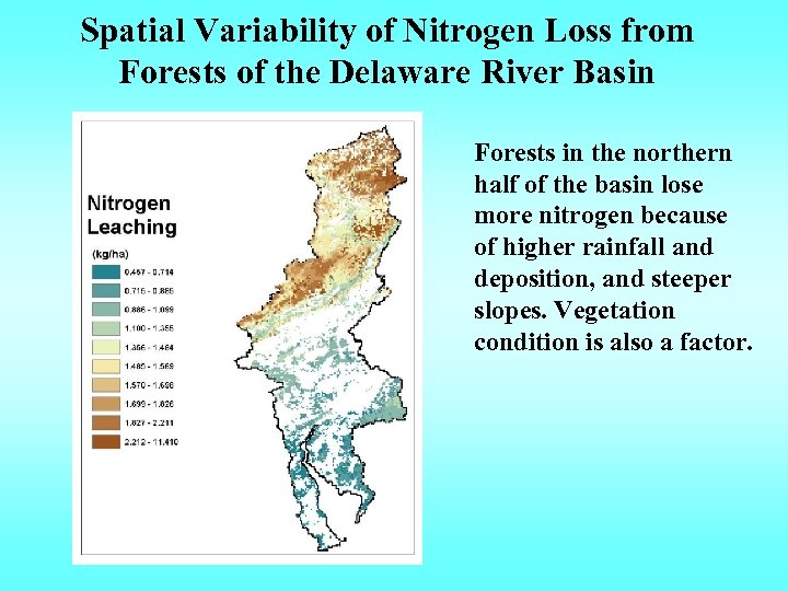 Spatial Variability of Nitrogen Loss from Forests of the Delaware River Basin Forests in