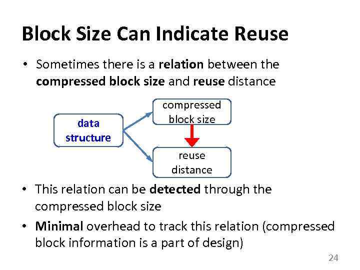 Block Size Can Indicate Reuse • Sometimes there is a relation between the compressed