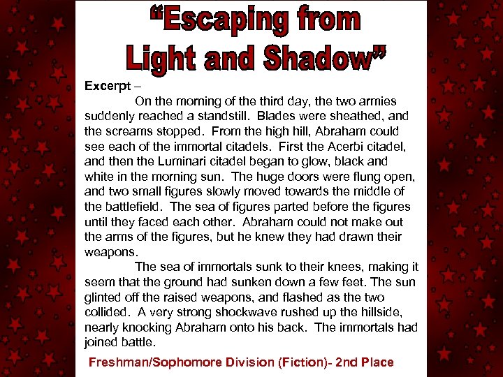 Excerpt – On the morning of the third day, the two armies suddenly reached