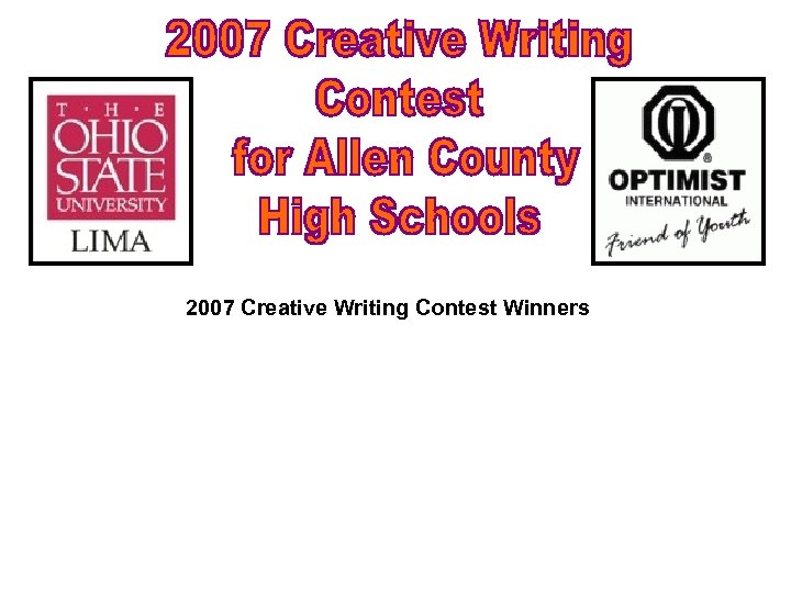 2007 Creative Writing Contest Winners 