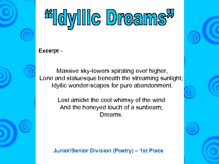 Excerpt – Massive sky-towers spiraling ever higher, Lone and statuesque beneath the streaming sunlight;