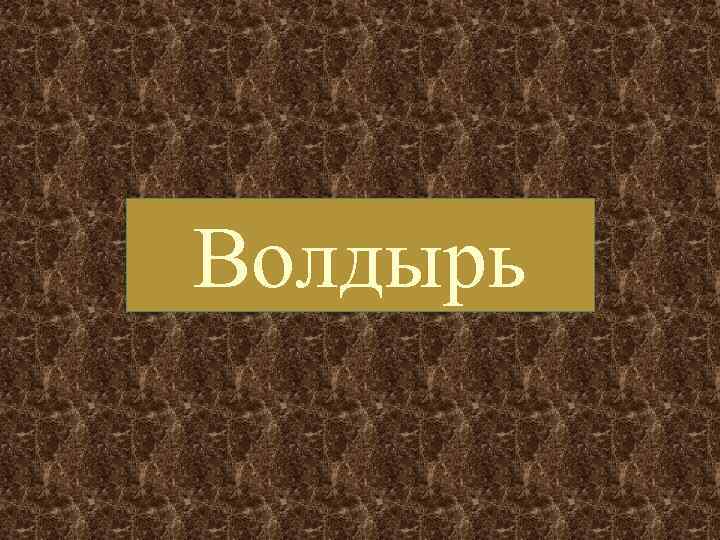 Волдырь 