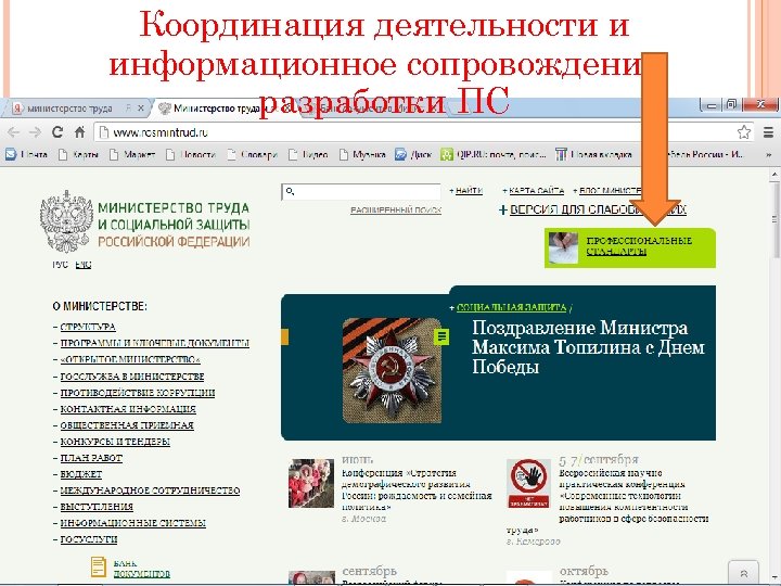 Координация деятельности и информационное сопровождение разработки ПС 12. 5. 13 