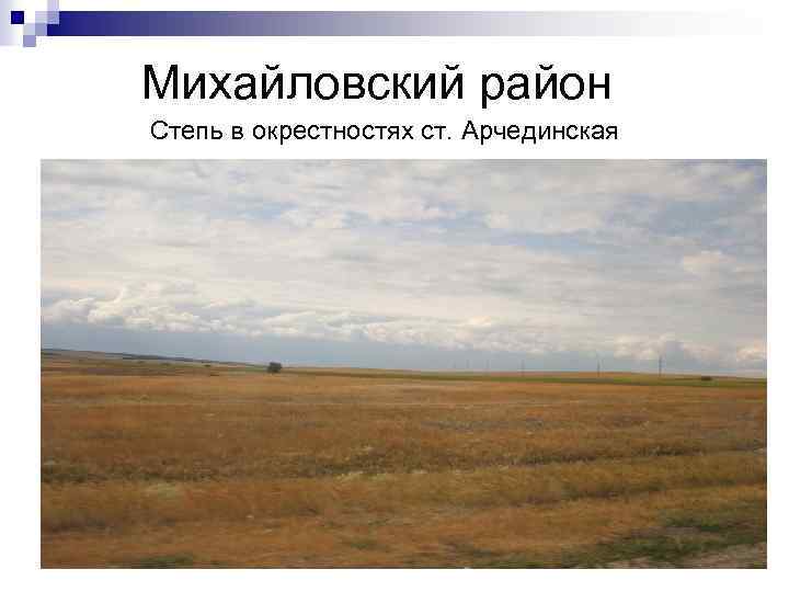 Михайловский район Степь в окрестностях ст. Арчединская 