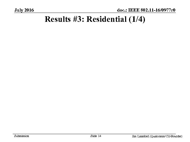 doc. : IEEE 802. 11 -16/0977 r 0 July 2016 Results #3: Residential (1/4)