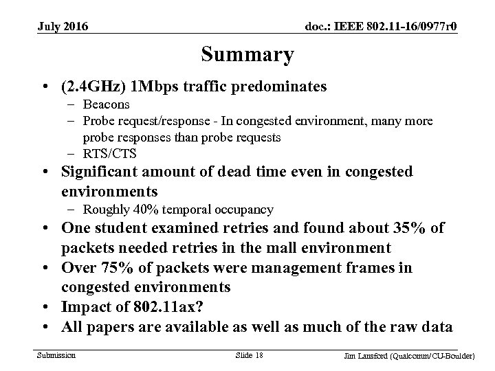 doc. : IEEE 802. 11 -16/0977 r 0 July 2016 Summary • (2. 4