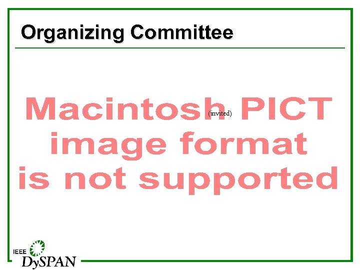 Organizing Committee (invited) 