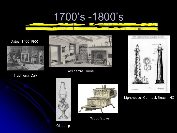 1700’s -1800’s Dates: 1700 -1800 Residential Home Traditional Cabin Lighthouse, Currituck Beach, NC Wood