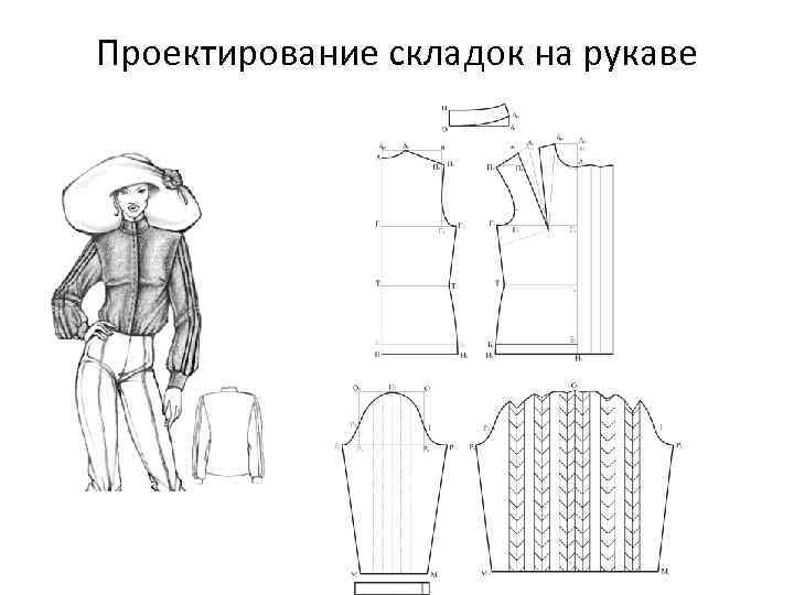 Проектирование складок на рукаве 