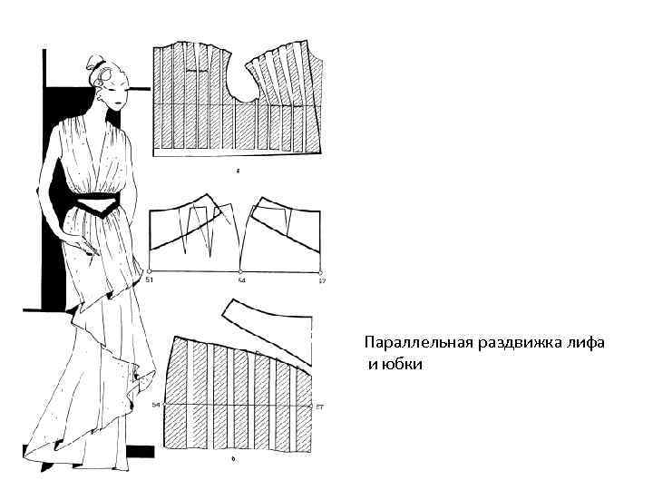 Параллельная раздвижка лифа и юбки 